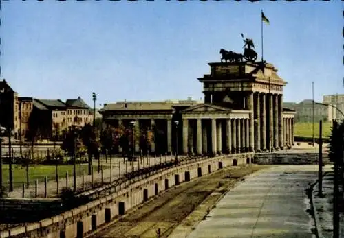 Ak Berlin Mitte, Brandenburger Tor, Mauer, Innerdeutsche Grenze