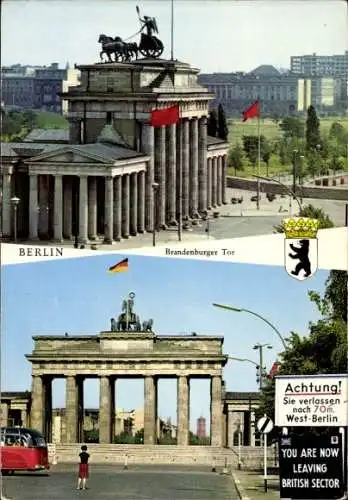 Ak Berlin, Mauer am Brandenburger Tor, West-Berlin, Britischer Sektor