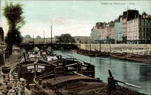 Ak Paris, Gesamtansicht des Pont Neuf, Petit Bras de la Seine