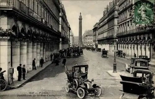 Ak Paris I Louvre, Rue de Castiglione, Colonne Vendôme