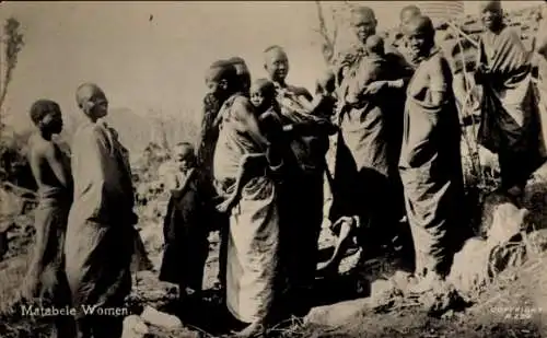 Ak Matabele Women, Südafrikanische Frauen mit ihren Kindern