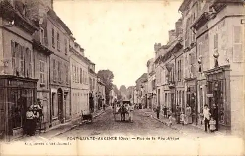 Ak Pont Sainte Maxence Oise, Rue de la Republique