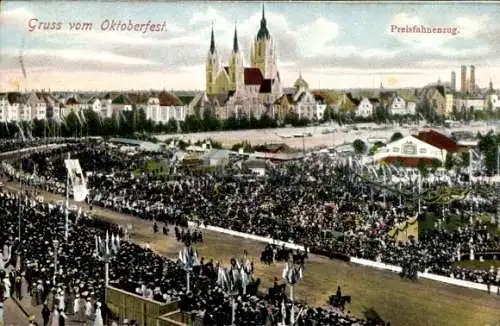 Ak München, Oktoberfest, Preisfahnenzug