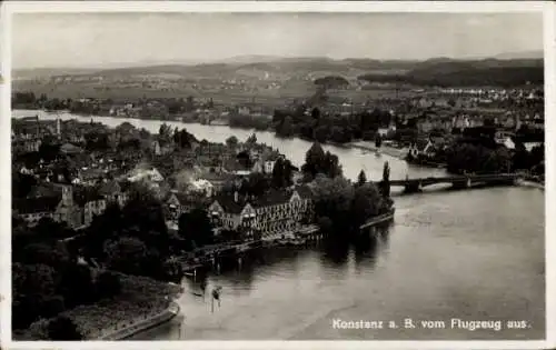 Ak Konstanz am Bodensee, vom Flugzeug aus gesehen