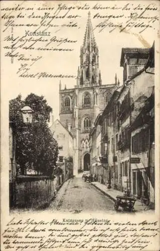 Ak Konstanz am Bodensee, Katzgasse und Münster