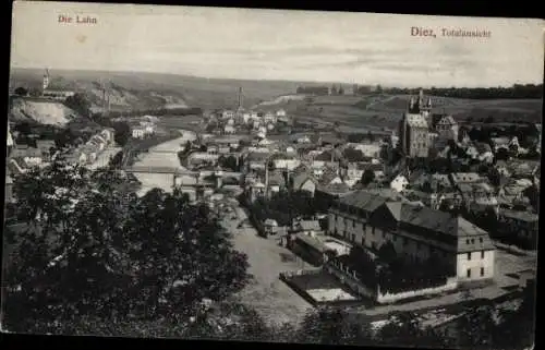 Ak Diez an der Lahn, Totalansicht