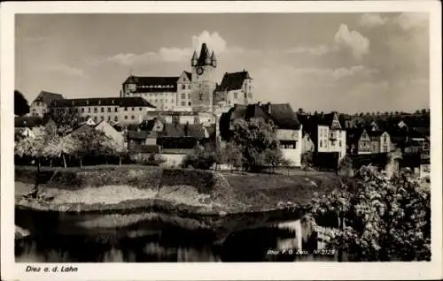 Ak Diez an der Lahn, Schloss Oranienstein, Stadt