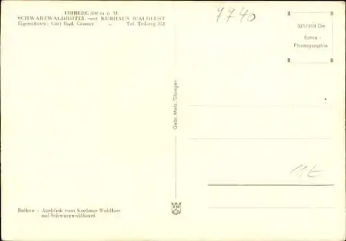 Ak Triberg im Schwarzwald, Schwarzwaldhotel, Kurhaus Waldlust