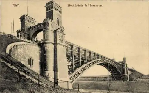 Ak Kiel, Hochbrücke bei Levensau