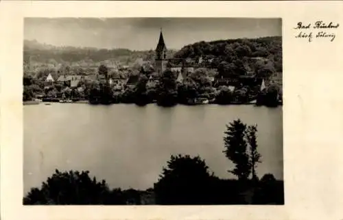 Ak Buckow in der Märkischen Schweiz, See, Totalansicht, Kirche