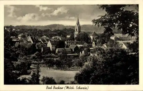 Ak Buckow in der Märkischen Schweiz, Teilansicht, Kirche