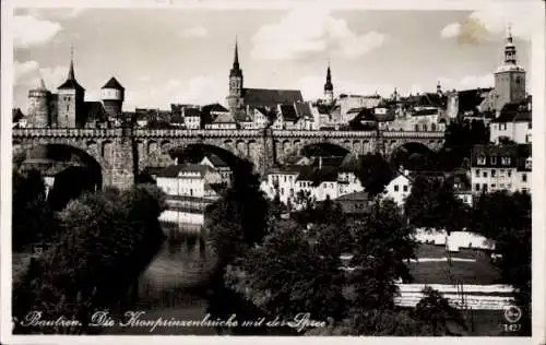 Ak Bautzen in der Oberlausitz, Kronzprinzenbrücke mit der Spree