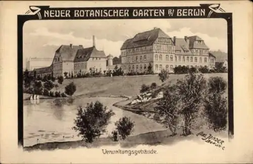 Künstler Ak Jander, Carl, Berlin Zehlendorf Dahlem, Botanischer Garten, Verwaltungsgebäude