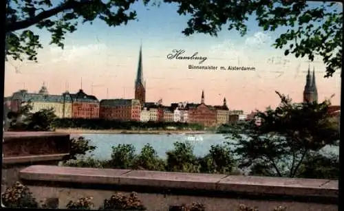 Ak Hamburg, Binnenalster, Alsterdamm