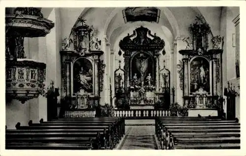 Ak Kreuzberg Bischofsheim Rhön, Franziskaner-Kloster, Klosterkirche, Innenansicht, Altar