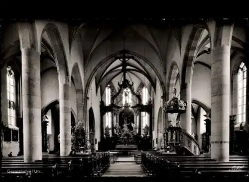 Ak Gerolzhofen in Unterfranken, Stadtpfarrkirche, Innenansicht, Altar