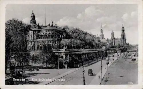 Ak Dresden Altstadt, Brühlsche Terrasse