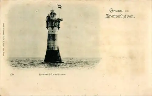 Ak Bremerhaven, Rotesand-Leuchtturm