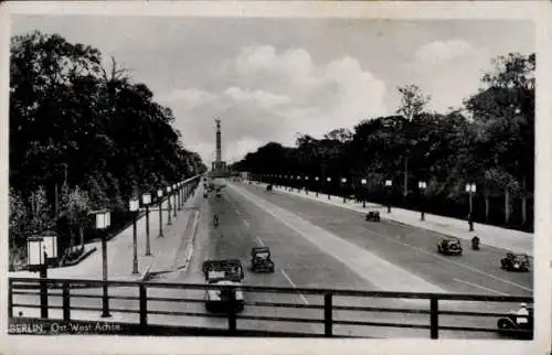 Ak Berlin Tiergarten, Siegessäule, Ost West Achse