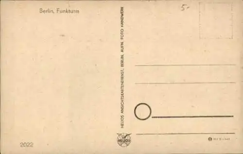Ak Berlin Charlottenburg Westend, Funkturm