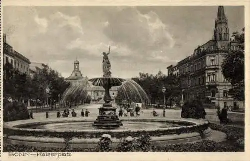 Ak Bonn am Rhein, Kaiserplatz, Springbrunnen