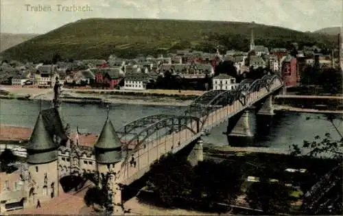 Ak Traben Trarbach an der Mosel, Teilansicht, Brücke