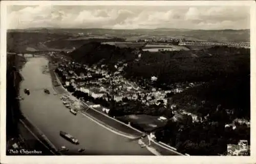 Ak Bad Schandau an der Elbe, Gesamtansicht, Fliegerfoto