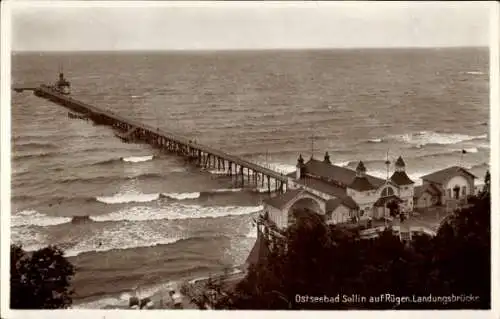 Ak Ostseebad Sellin auf Rügen, Landungsbrücke