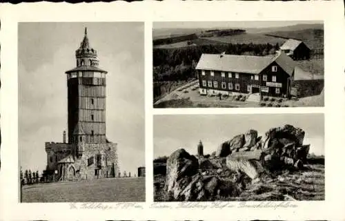 Ak Niederreifenberg Schmitten im Taunus, Großer Feldberg, Turm, Feldberg-Hof, Brunhildisfelsen