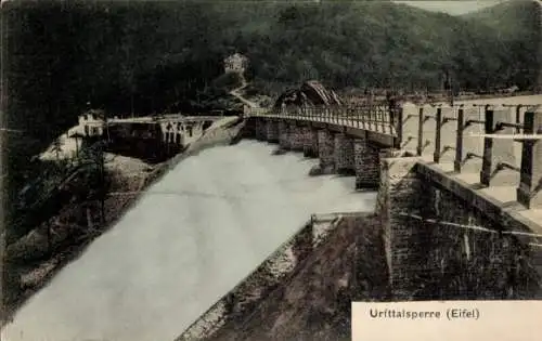 Ak Gemünd Schleiden in der Eifel, Urft-Talsperre, Überfluten der Kaskaden