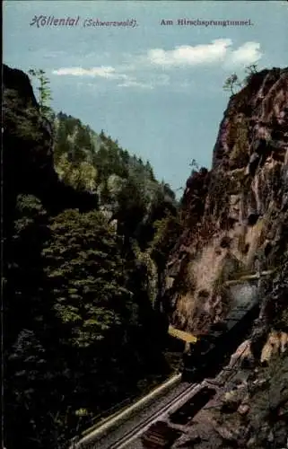 Ak Buchenbach im Schwarzwald, Hirschsprung im Höllental, Eisenbahntunnel