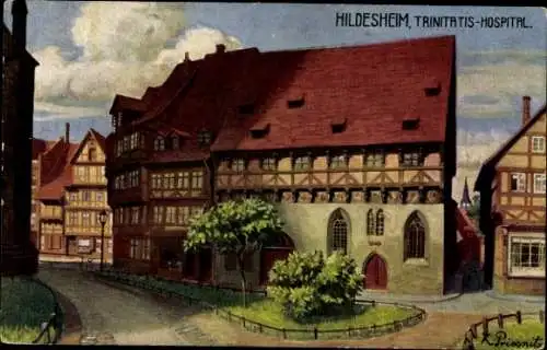 Künstler Ak Priesnitz, K., Hildesheim in Niedersachsen, Trinitatis Hospital