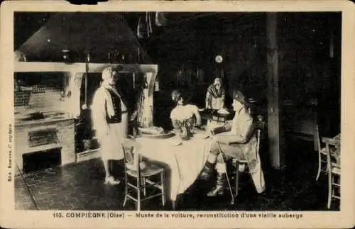 Ak Compiègne Oise, Automuseum, Rekonstruktion eines alten Gasthauses