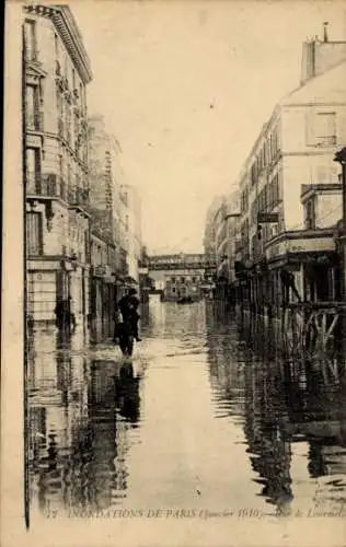 Ak Paris, rue de Lourmel, Indondations 1910