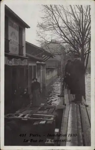 Ak Paris, Inondation 1910, La Rue de la Convention