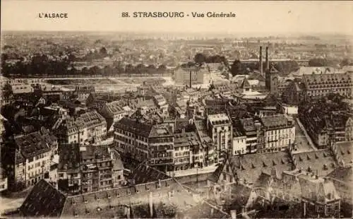 Ak Strasbourg Straßburg Elsass Bas Rhin, Gesamtansicht