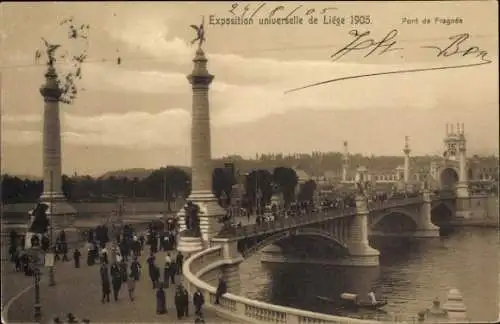 Ak Liège Lüttich Wallonien, Exposition universelle 1905, Pont de Fragnee