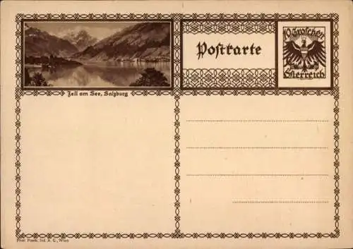 Ganzsachen Ak Zell am See in Salzburg, Panorama, Landschaft