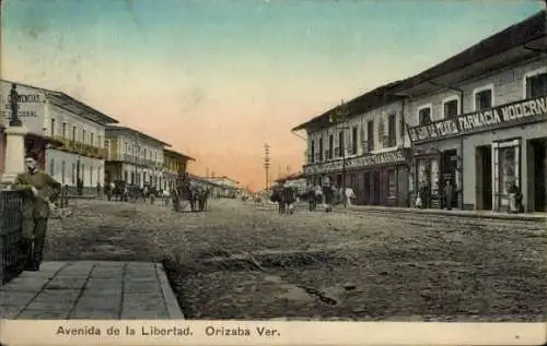 Ak Orizaba Mexiko, Avenida de la Libertad, Apotheke