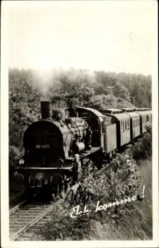 Ak Deutsche Eisenbahn, Lokomotive, Ich komme, Nr 38 1470