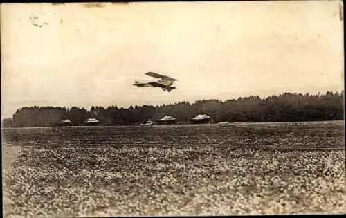 Foto Ak Zivilflugzeug, Doppeldecker, Flugpioniere
