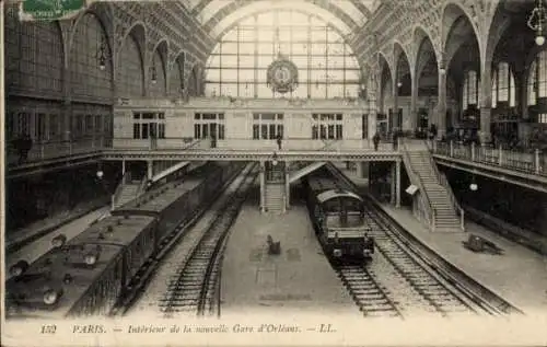 Ak Paris, Innenraum des neuen Gare du Orleans