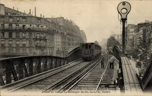 Ak Paris, Metropolitan Railway – Deck des Boulevard-Barbes-Viadukts