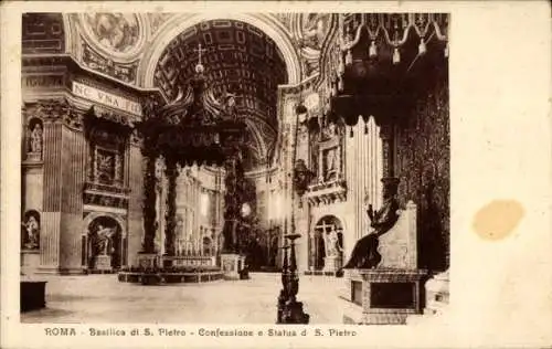Ak Rom Lazio, Basilica di S. Pietro, Confessione e Statua d S. Pietro