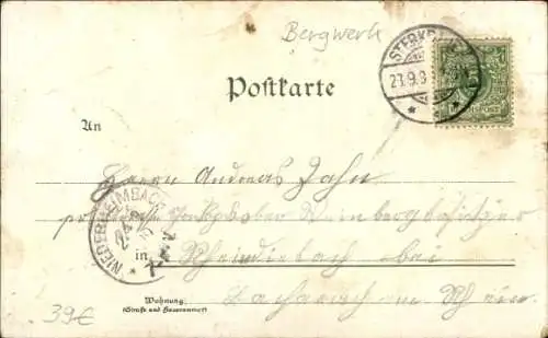 Litho Ruhrgebiet, Kohlenbergbau, Bergwerk, Bergleute