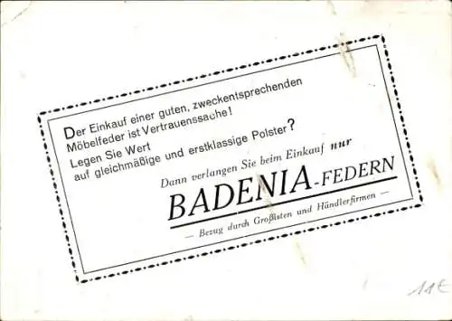 Künstler Ak Reklame Badenia Springfedern, Möbelfedern, Kinder hüpfen auf einem Bett