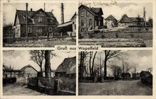 Ak Wapelfeld in Holstein, Geschäft R. Lafrentz, Dorfansichten