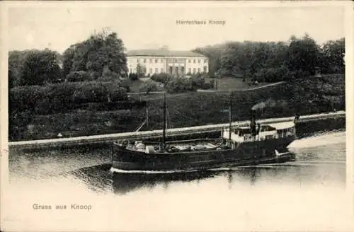 Ak Altenholz bei Kiel, Herrenhaus Knoop, Dampfer