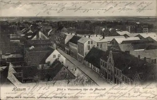 Ak Husum in Nordfriesland, Blick vom Wasserturm über die Neustadt