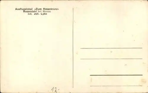 Ak Rosendahl Mildstedt in Nordfriesland, Ausflugslokal Zum Rosenkranz